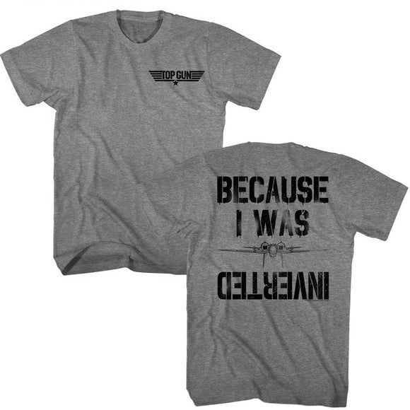 TOP GUN INVERTED FRONT AND BACK ***F&B*** S T-Shirt in Graphite Heather
