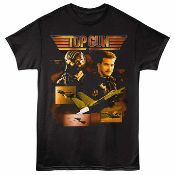 Top Gun Collage Black Adult T-Shirt