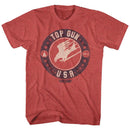 TOP GUN T BIRD USA S T-Shirt in RED Heather