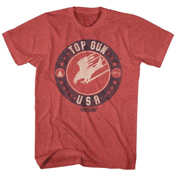 TOP GUN T BIRD USA S T-Shirt in RED Heather