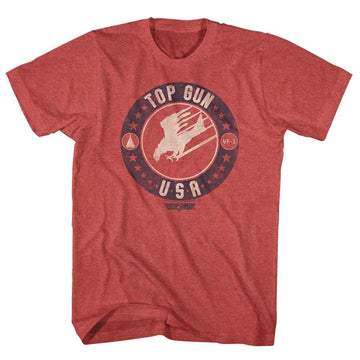 TOP GUN US T BIRD S T-Shirt in RED Heather