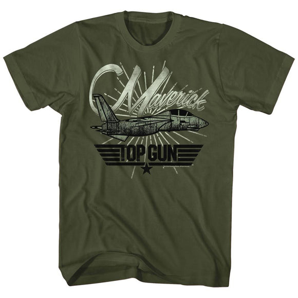 TOP GUN RETRO S T-Shirt in Military Green