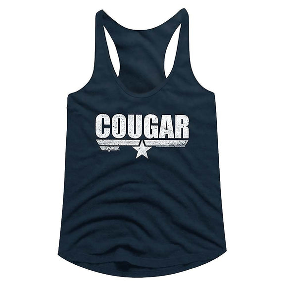TOP GUN COUGAR LADIES RACERBACK S T-Shirt in Midnight NAVY