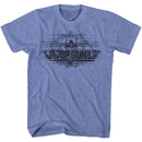 TOP GUN TOP DISTRESS S T-Shirt in Light BLUE Heather