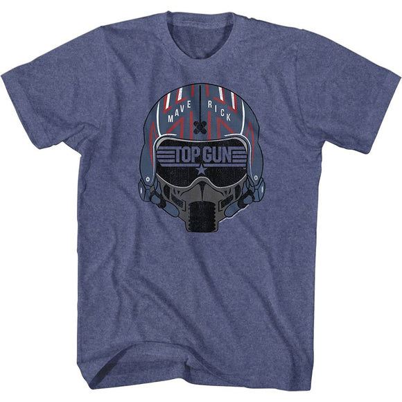 TOP GUN MAVERICK HELMET S T-Shirt in Indigo Heather