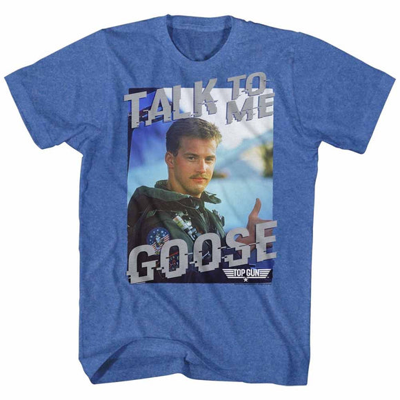 TOP GUN TALK TO ME S T-Shirt in Royal Heather