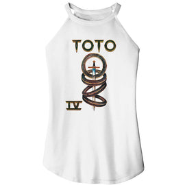TOTO IV ALBUM COVER LADIES SLEEVELESS ROCKER TANK T-Shirt in White