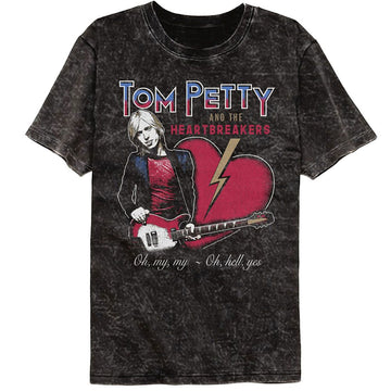 TOM PETTY OH MY MY MINERAL WASH S T-Shirt in Black