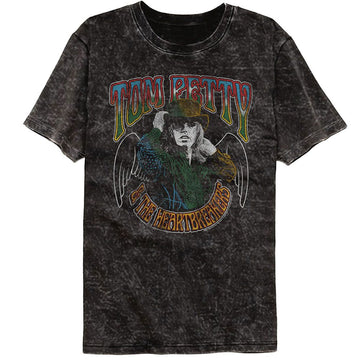 TOM PETTY WITH WINGS MINERAL WASH S T-Shirt in Black