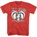TOM PETTY LAYERED HEART S T-Shirt in RED Heather