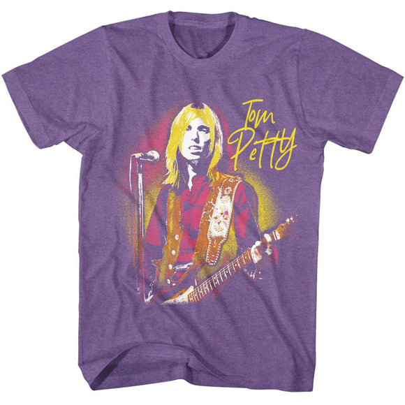 TOM PETTY AT THE MIC S T-Shirt in Purple Heather