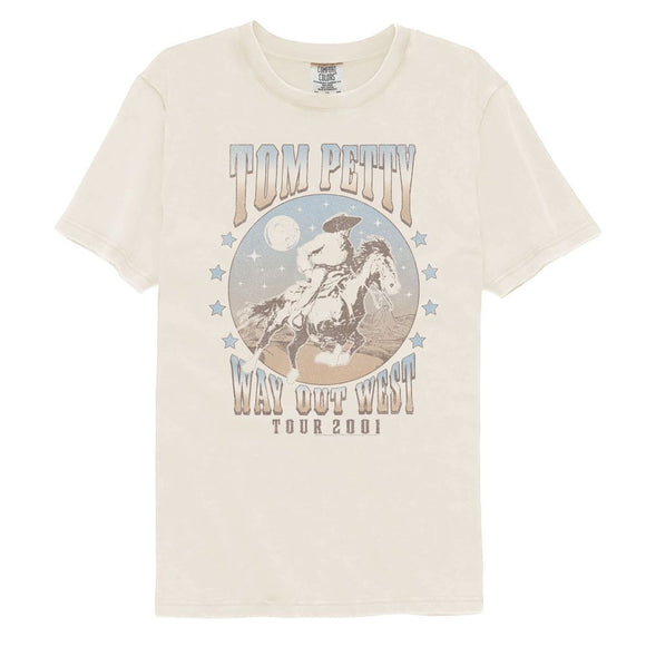 TOM PETTY WAY OUT WEST 2001 COMFORT COLOR S T-Shirt in Ivory