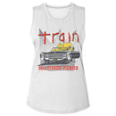 TRAIN BULLET PROOF LADIES SLUB SLEEVELESS CREW T-Shirt in White