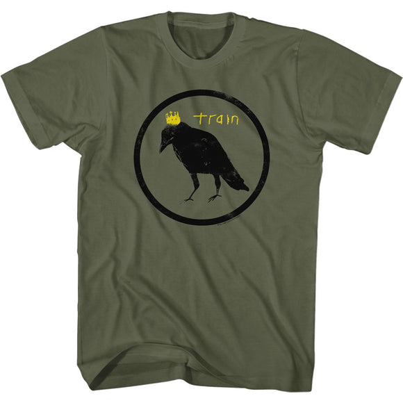 TRAIN CROW AND CROWN IN CIRCLE S T-Shirt in Military Green