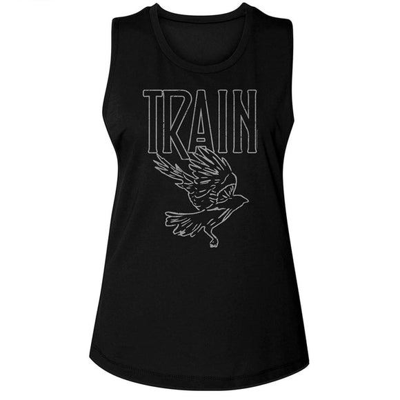 TRAIN RAVEN LADIES MUSCLE TANK S T-Shirt in Black