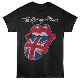 ROLLING STONES PAINTED UK TONGUE S T-Shirt in Black