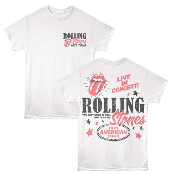 ROLLING STONES 1975 AMERICAN TOUR F B ***F&B*** S T-Shirt in White