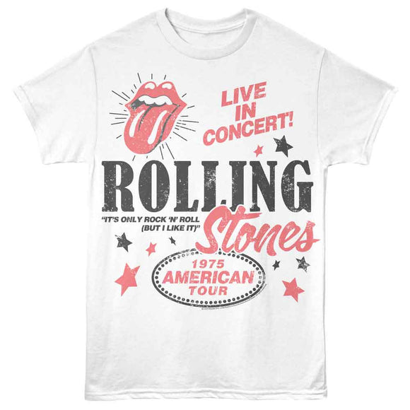 ROLLING STONES 1975 AMERICAN TOUR S T-Shirt in White