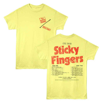 ROLLING STONES STICKY FINGERS ZIP ***F&B*** S T-Shirt in Yellow Heather