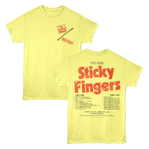 ROLLING STONES STICKY FINGERS ZIP ***F&B*** S T-Shirt in Yellow Heather