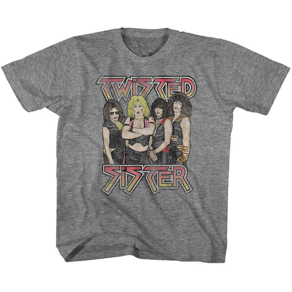 TWISTED SISTER YOUTH XS 5 6 T-Shirt in Graphite Heather