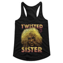 TWISTED SISTER DEE LADIES SLIMFIT RACERBACK S T-Shirt in Black