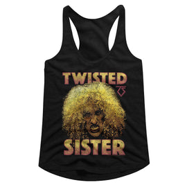 TWISTED SISTER DEE LADIES SLIMFIT RACERBACK S T-Shirt in Black