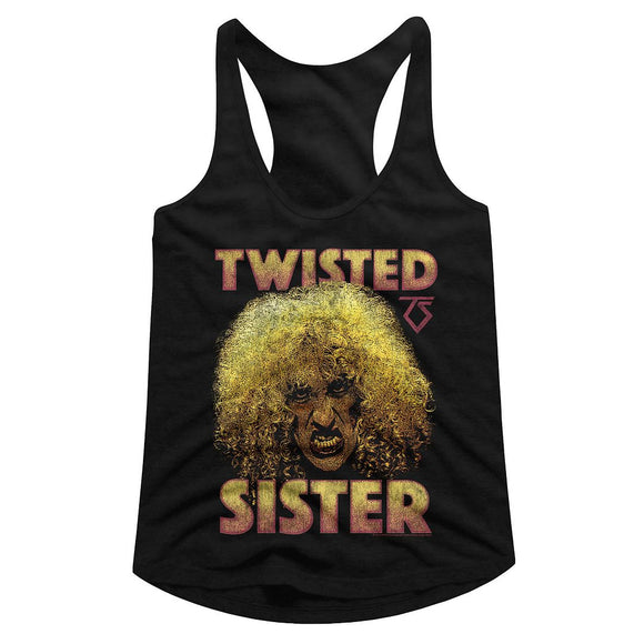 TWISTED SISTER DEE LADIES SLIMFIT RACERBACK S T-Shirt in Black