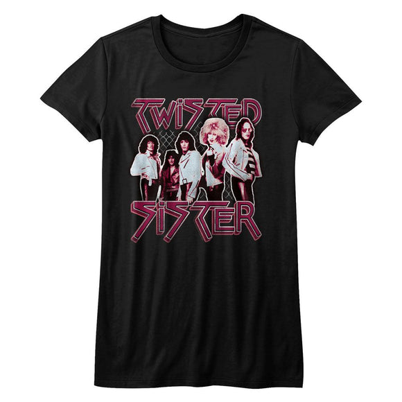 TWISTED SISTER PRETTY IN PINK LADIES S T-Shirt in Black