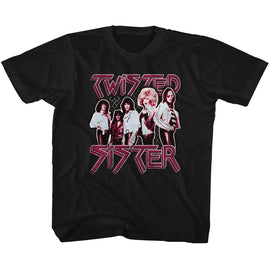 TWISTED SISTER PRETTY IN PINK YOUTH XS 5 6 T-Shirt in Black