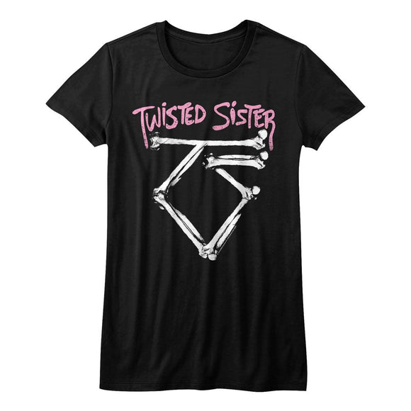 TWISTED SISTER BONE LOGO LADIES S T-Shirt in Black