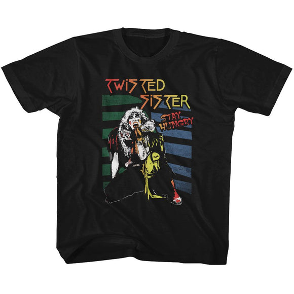 TWISTED SISTER STAY HUNGRY YOUTH XS 5 6 T-Shirt in Black