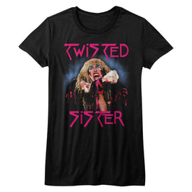 TWISTED SISTER TWISTED DEE LADIES S T-Shirt in Black