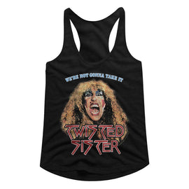 TWISTED SISTER NOT GONNA TAKE IT LADIES SLIMFIT RACERBACK S T-Shirt in Black