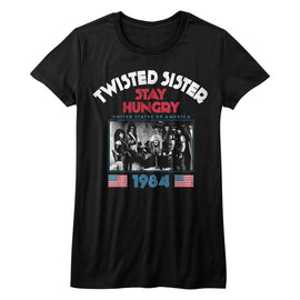 TWISTED SISTER STAYHUNGRY LADIES S T-Shirt in Black