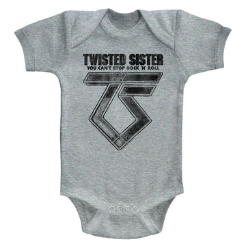 TWISTED SISTER CANT STOP ROCKNROLL INFANT 6M T-Shirt in GRAY Heather
