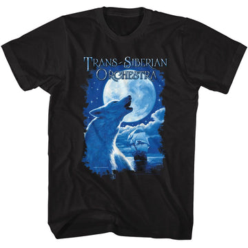 TRANS SIBERIAN ORCHESTRA TSO NIGHT OCEAN WOLF S T-Shirt in Black