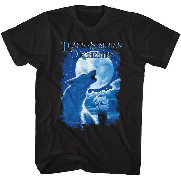 TRANS SIBERIAN ORCHESTRA TSO NIGHT OCEAN WOLF S T-Shirt in Black
