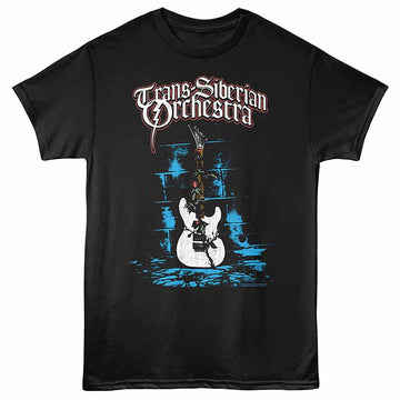 Trans Siberian Orchestra Tso High Contrast Guitar Black Adult T-Shirt