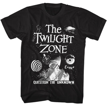 TWILIGHT ZONE QUESTION THE UNKNOWN S T-Shirt in Black