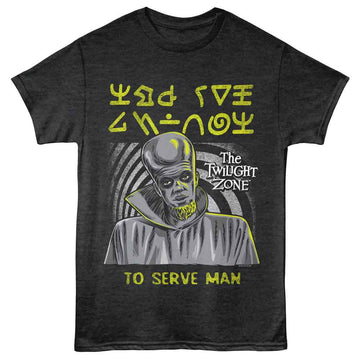 TWILIGHT ZONE TO SERVE MAN S T-Shirt in Black Heather