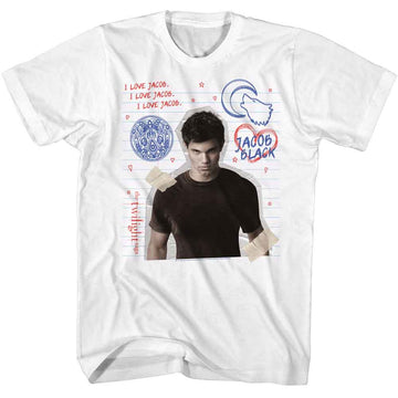 TWILIGHT JACOB DOODLES S T-Shirt in White