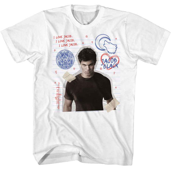 TWILIGHT JACOB DOODLES S T-Shirt in White