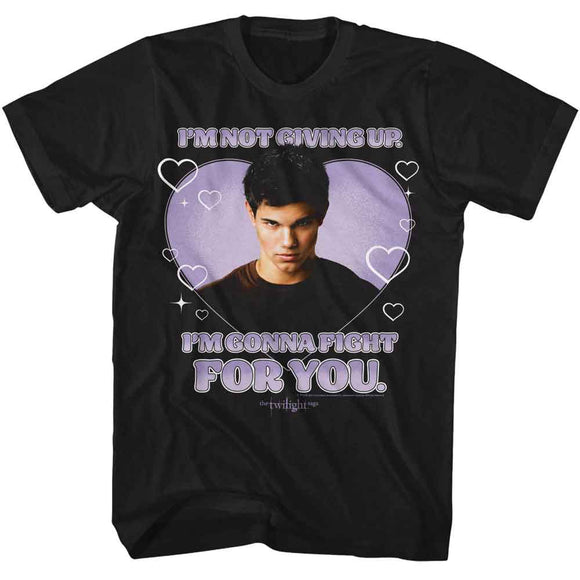 TWILIGHT JACOB FIGHT FOR YOU HEART S T-Shirt in Black