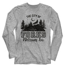TWILIGHT THE CITY OF FORKS L/S S T-Shirt in GRAY Heather