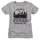 TWILIGHT THE CITY OF FORKS LADIES S T-Shirt in Athletic Heather