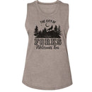 TWILIGHT THE CITY OF FORKS LADIES MUSCLE TANK S T-Shirt in ASH