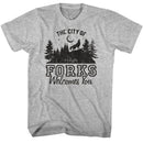 TWILIGHT THE CITY OF FORKS S T-Shirt in GRAY Heather