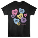 TWILIGHT MULTI COLOR CANDY HEARTS S T-Shirt in Black
