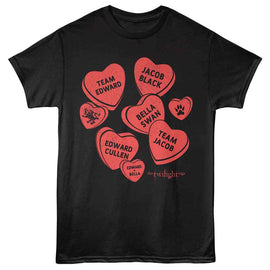 TWILIGHT SINGLE COLOR CANDY HEARTS S T-Shirt in Black